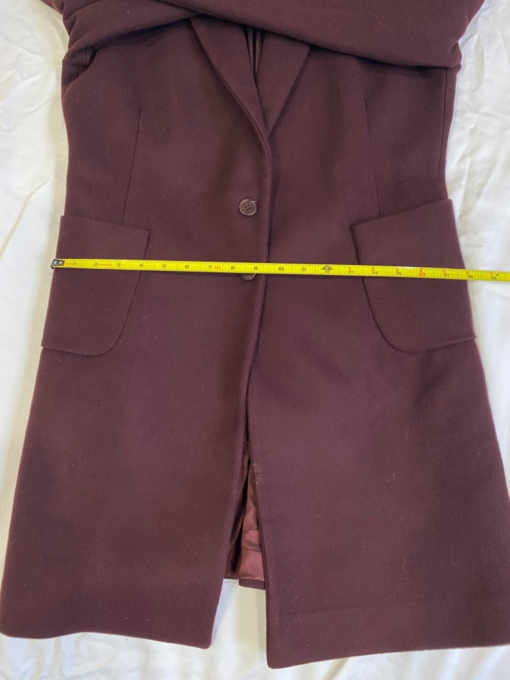 Adele Fado vintage women's burgundy coat 44 - Picture 5 of 9
